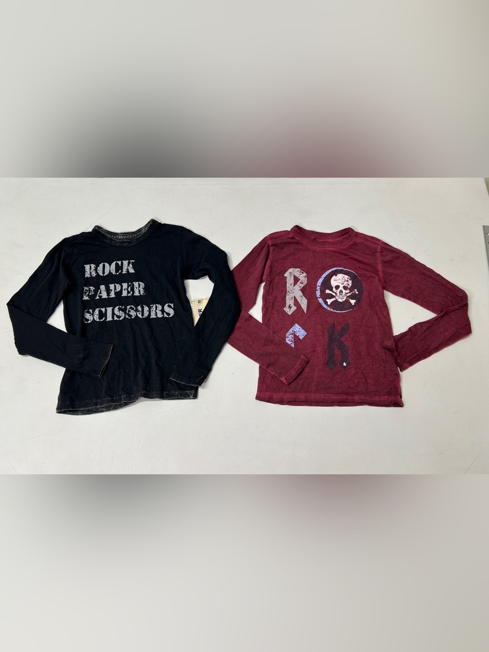Butter Super Soft Boys Size 4 Rock Graphic Long Sleeve Shirts Lot of 2